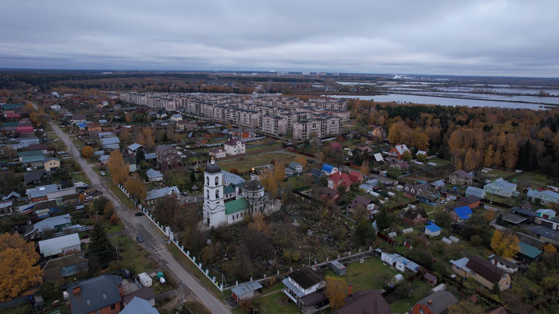 старая купавна, церковь, архитектура,видео с коптера,