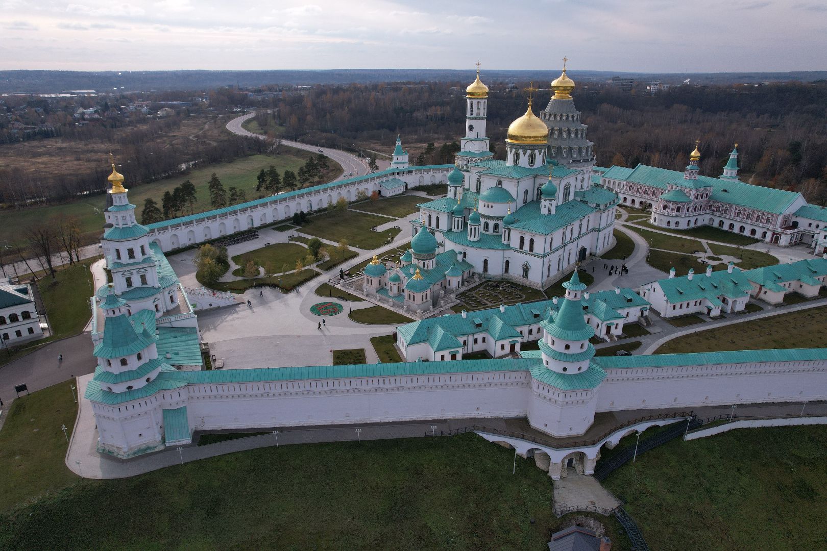 видео с коптера, Истра, монастырь,