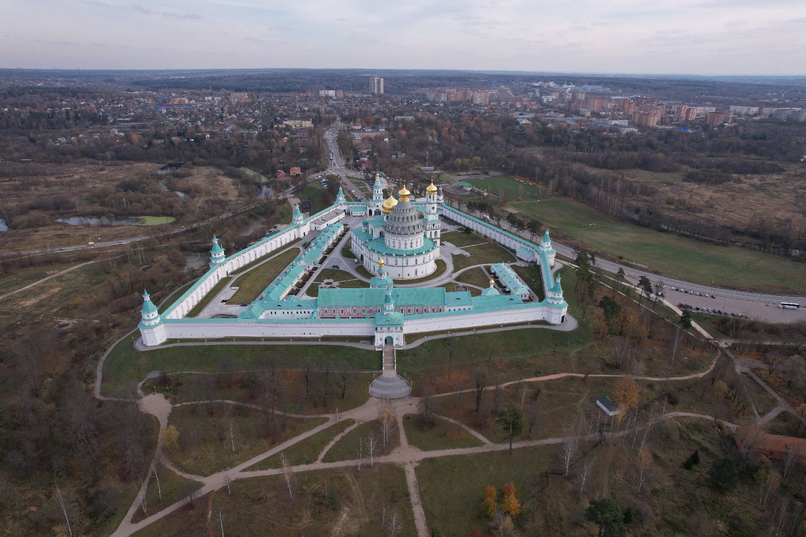 видео с коптера, Истра, монастырь,