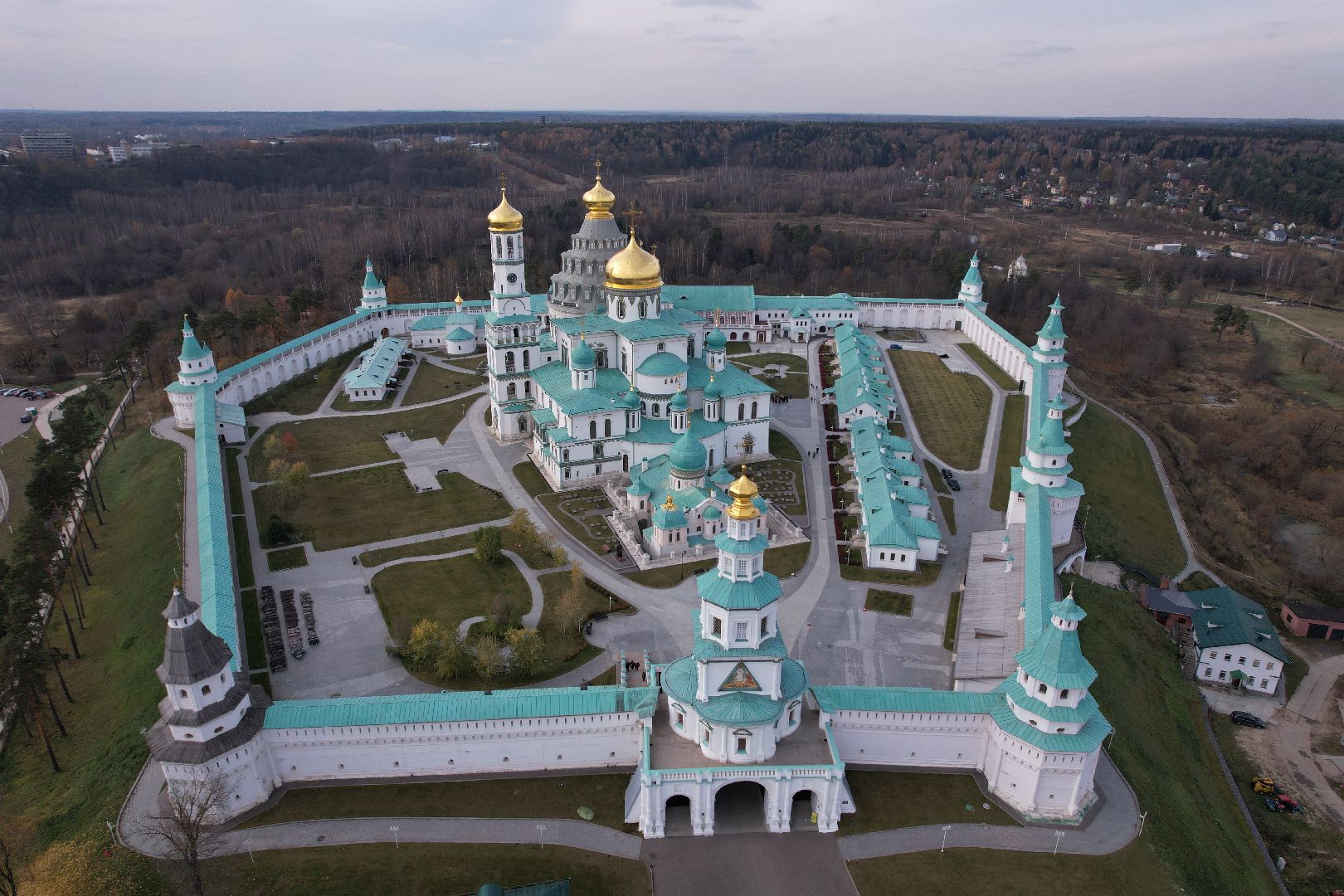 видео с коптера, Истра, монастырь,