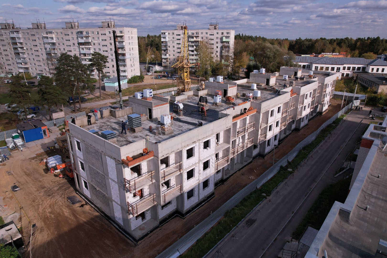 Ликино-Дулево, видео с коптера, строительство,