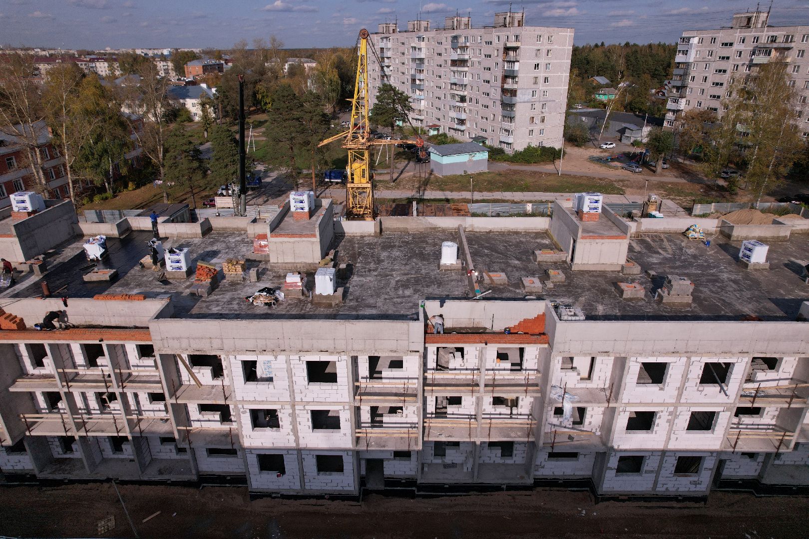 Ликино-Дулево, видео с коптера, строительство,