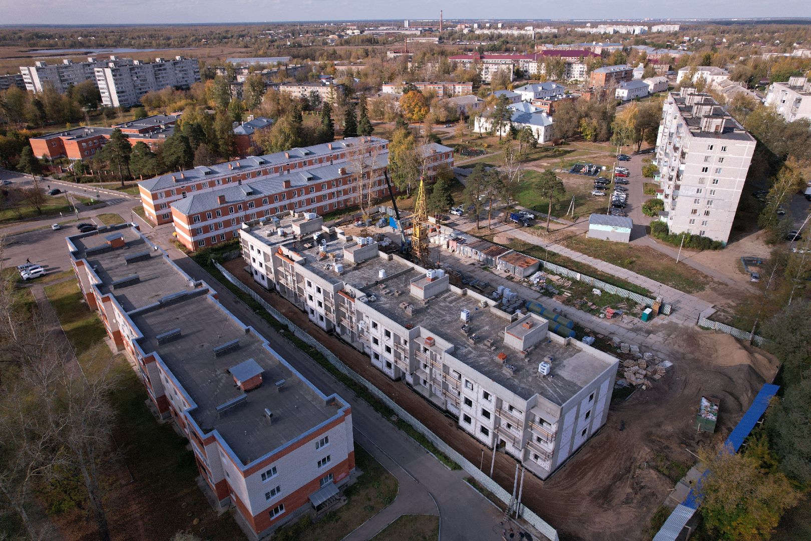 Ликино-Дулево, видео с коптера, строительство,