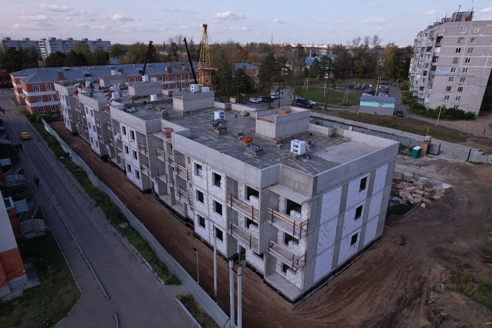 Ликино-Дулево, видео с коптера, строительство,