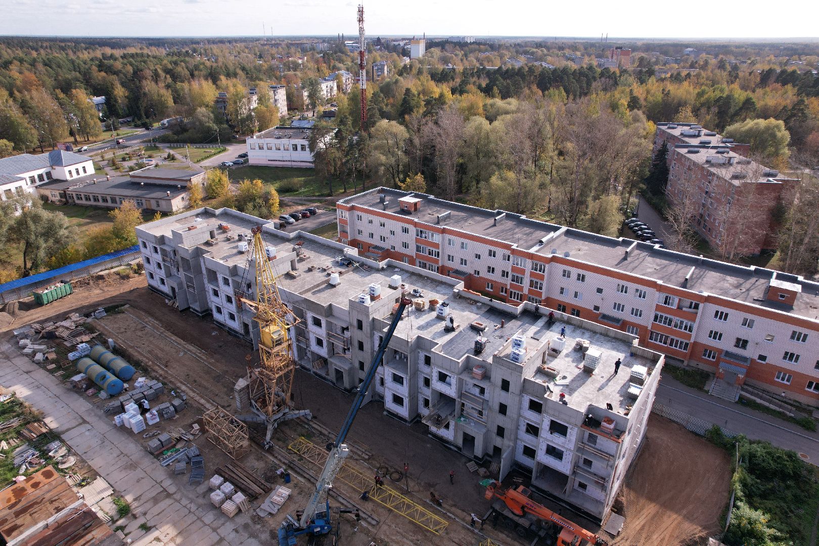Ликино-Дулево, видео с коптера, строительство,
