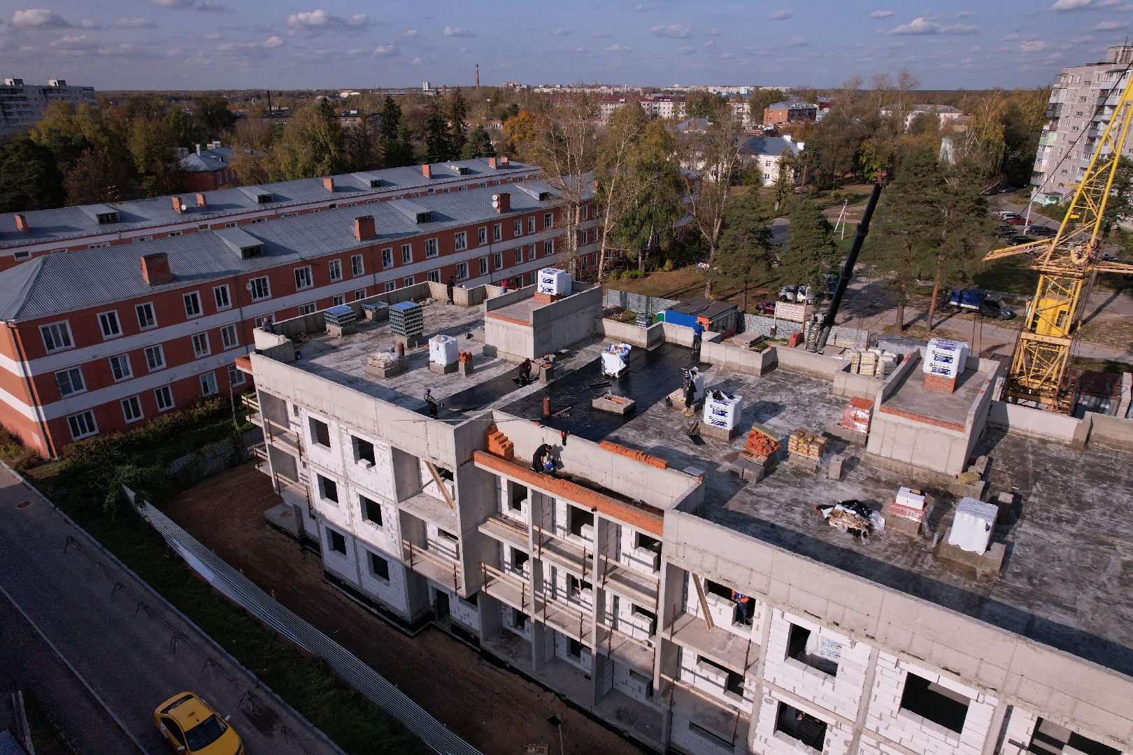 Ликино-Дулево, видео с коптера, строительство,