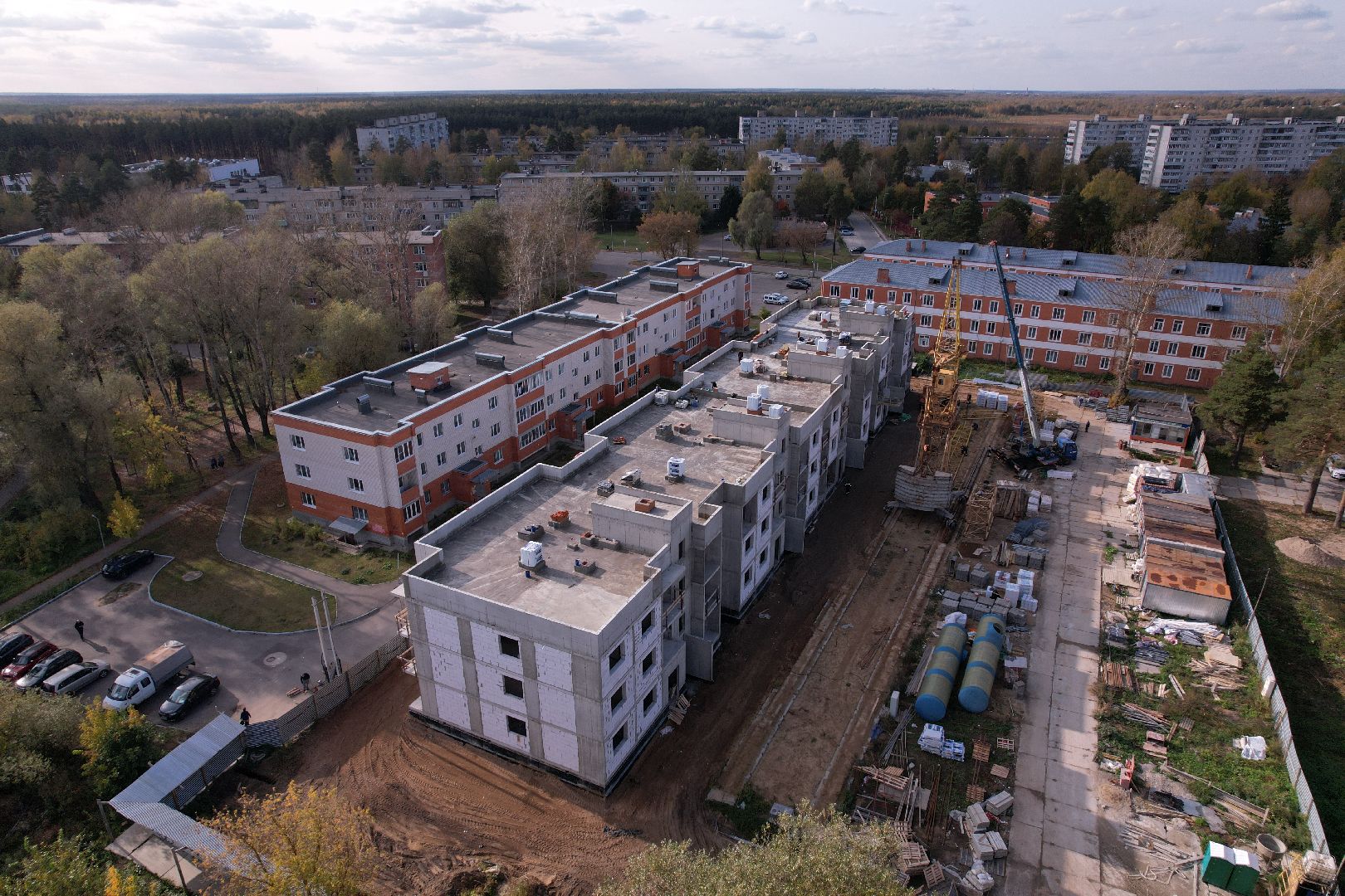 Ликино-Дулево, видео с коптера, строительство,