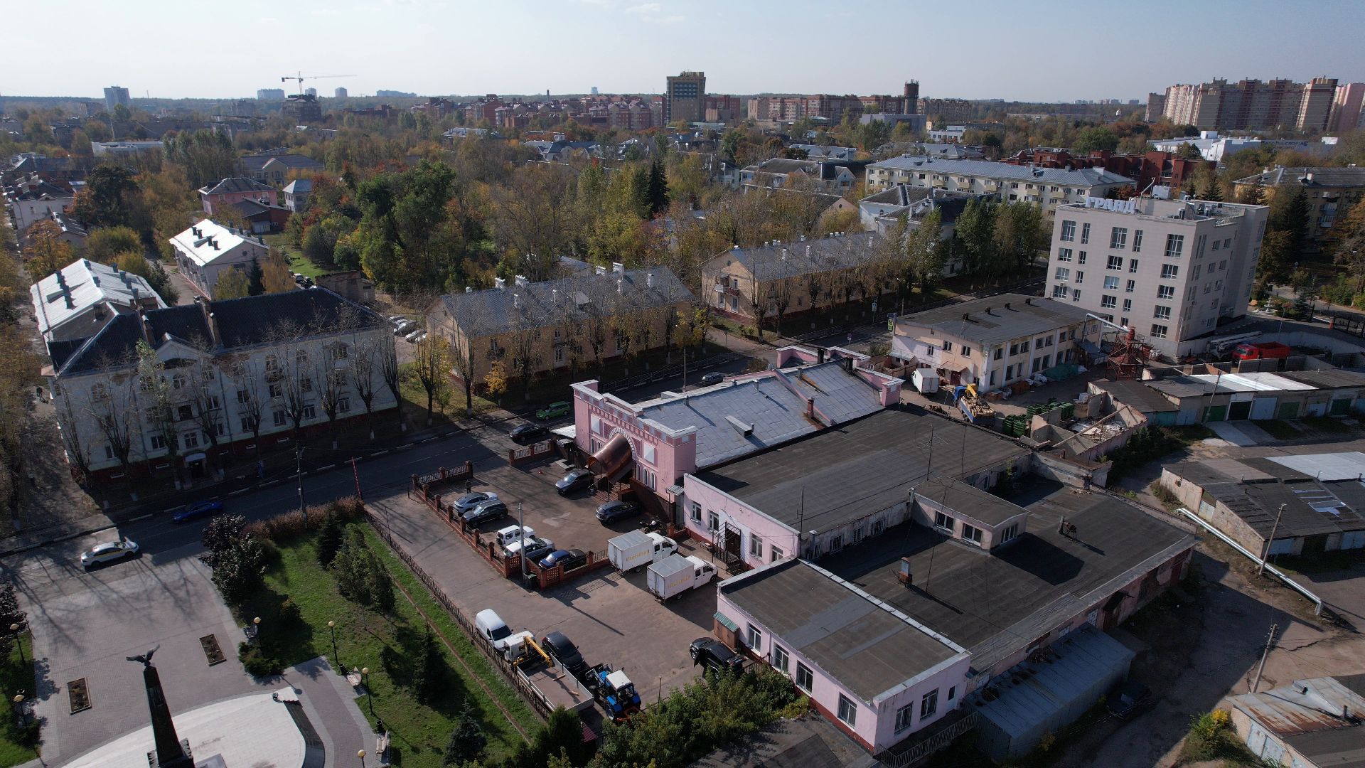 видео с коптера, фрязино, архитектура,