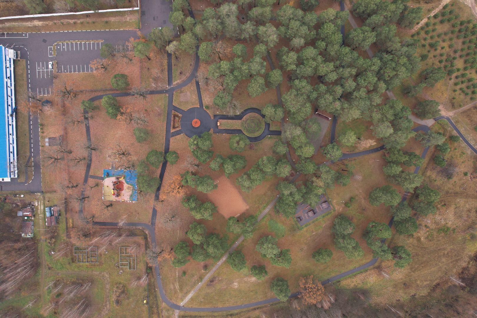 видео с коптера, дубки, озеры, парк,