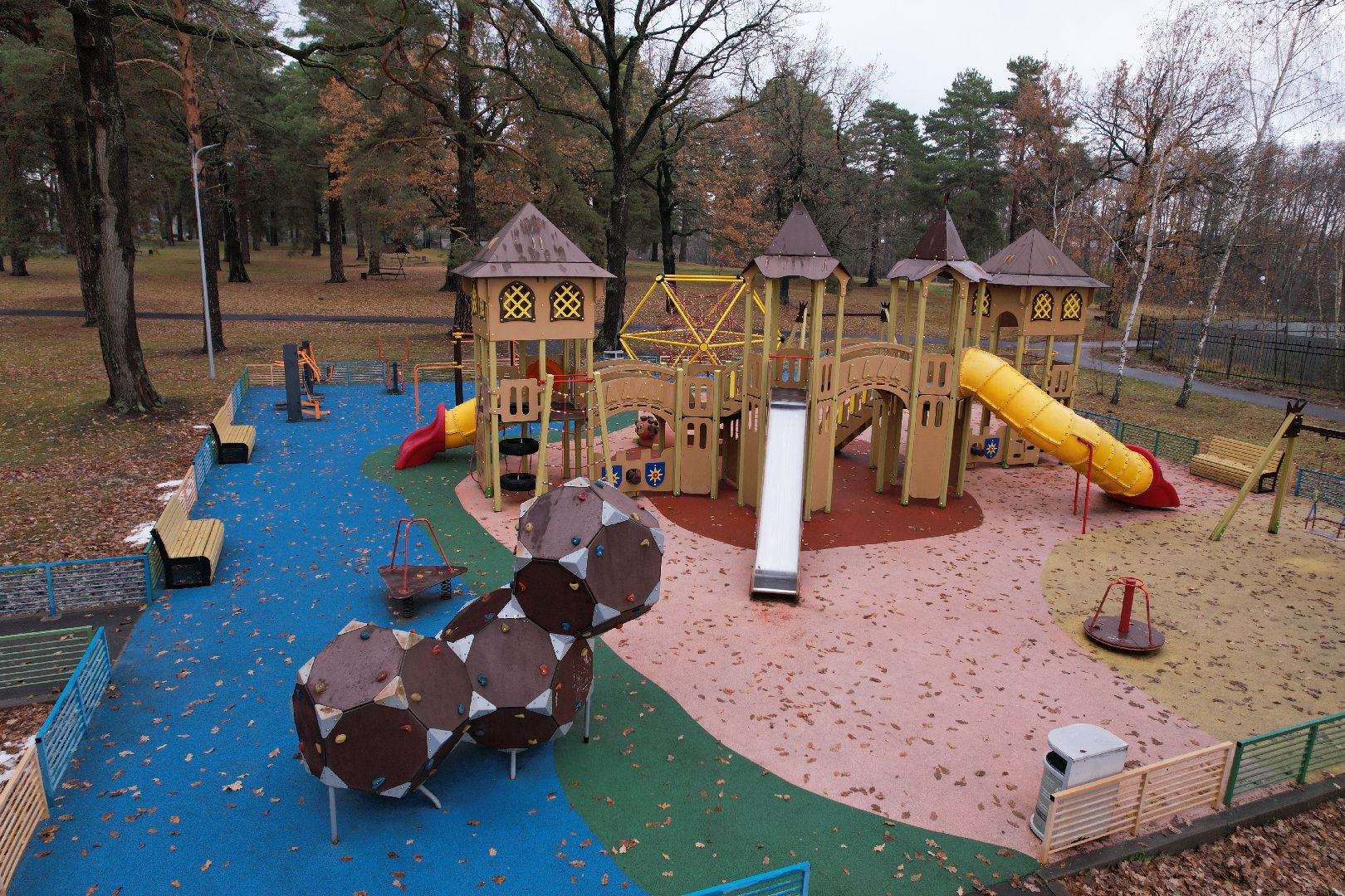 видео с коптера, дубки, озеры, парк,