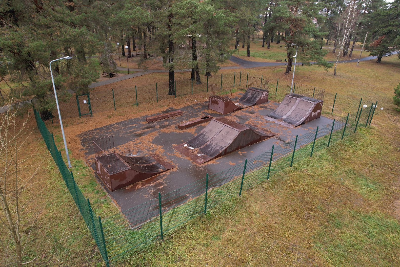 видео с коптера, дубки, озеры, парк,