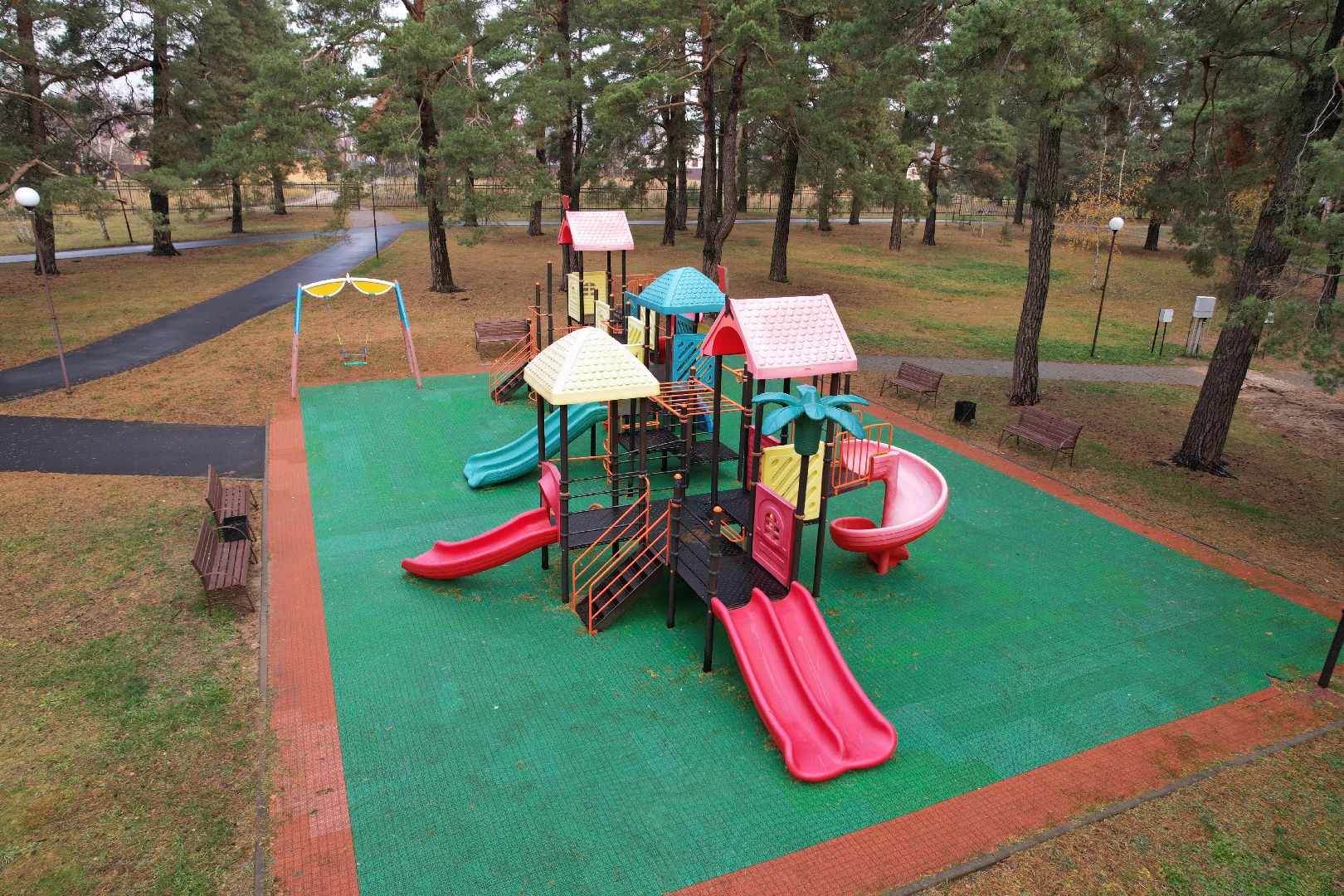 видео с коптера, дубки, озеры, парк,