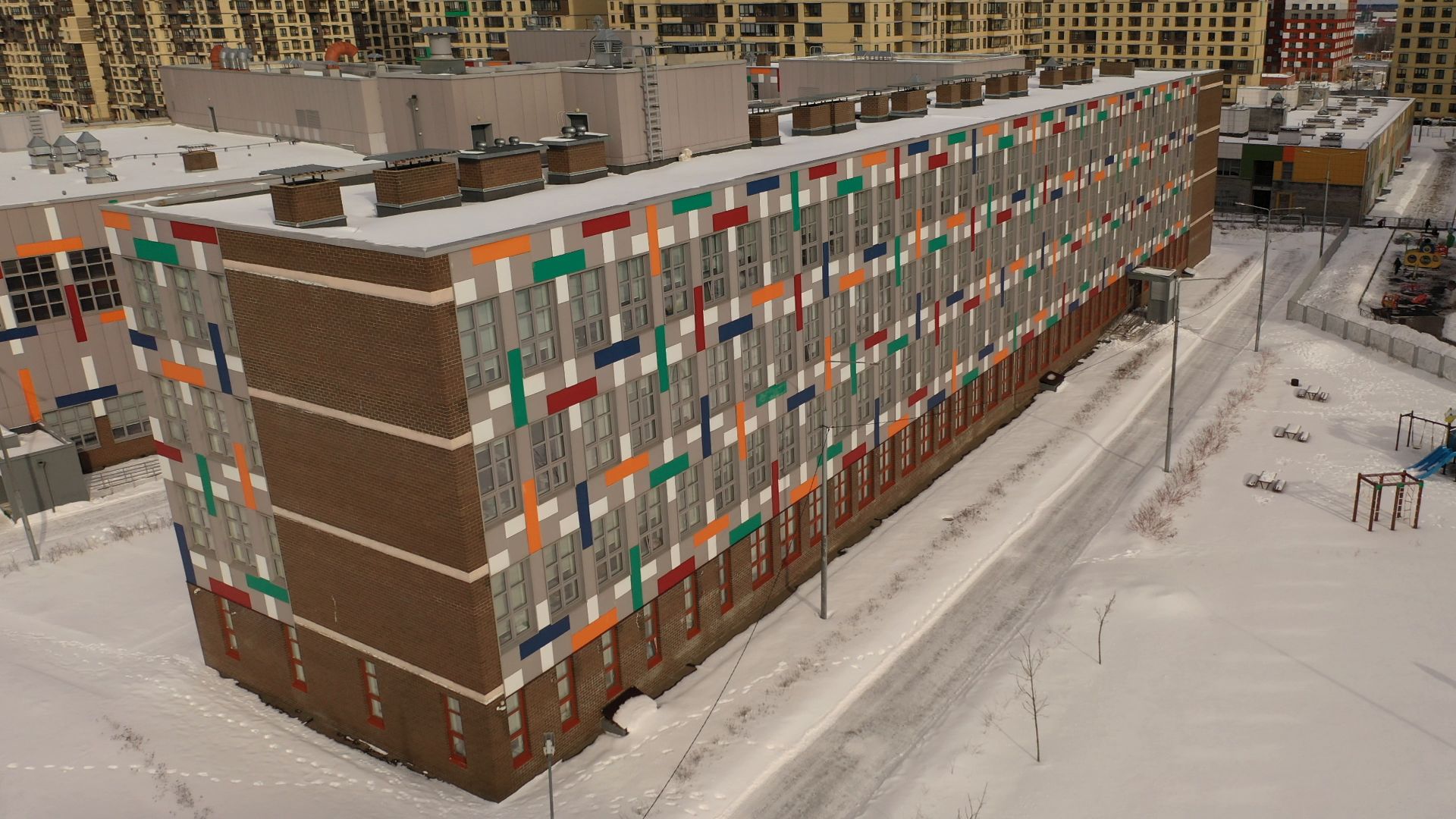 видео с коптера, мытищи, гимназия,