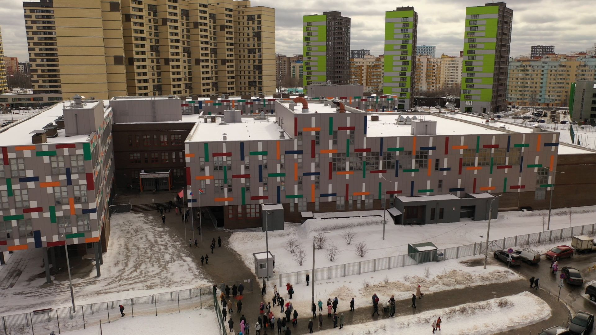 видео с коптера, мытищи, гимназия,