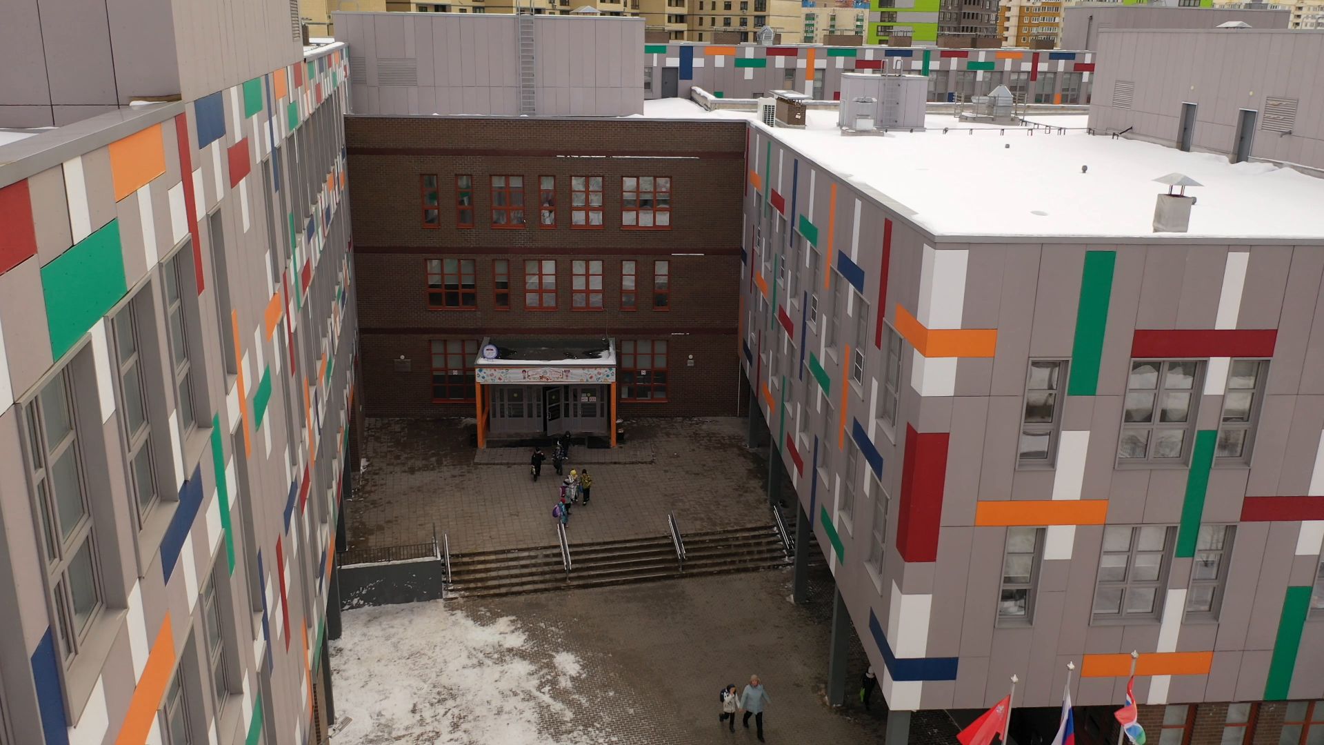 видео с коптера, мытищи, гимназия,