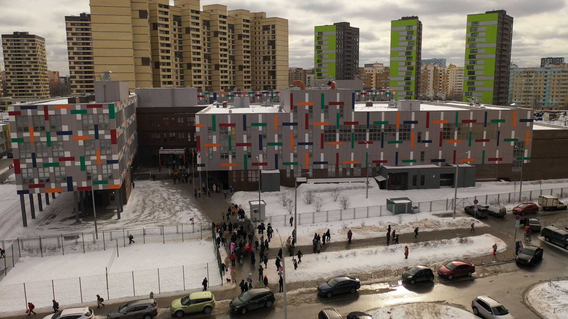 видео с коптера, мытищи, гимназия,