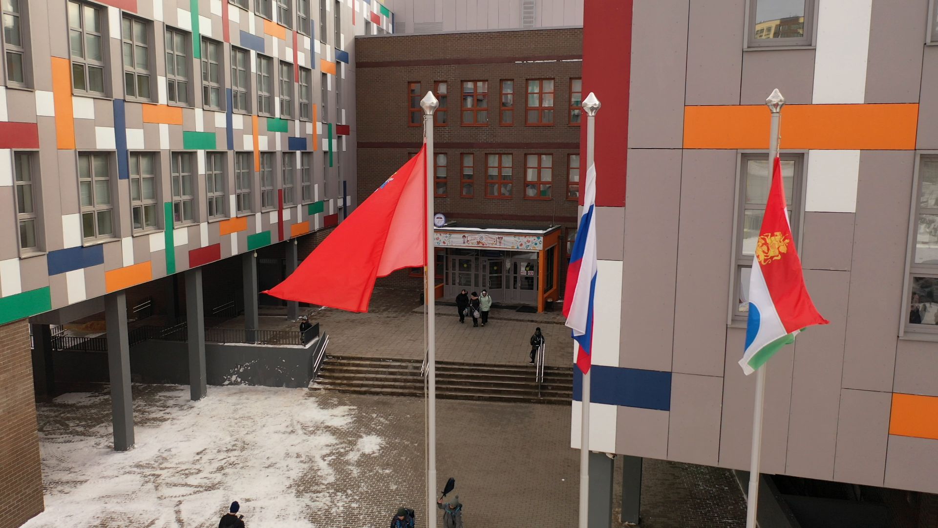 видео с коптера, мытищи, гимназия,