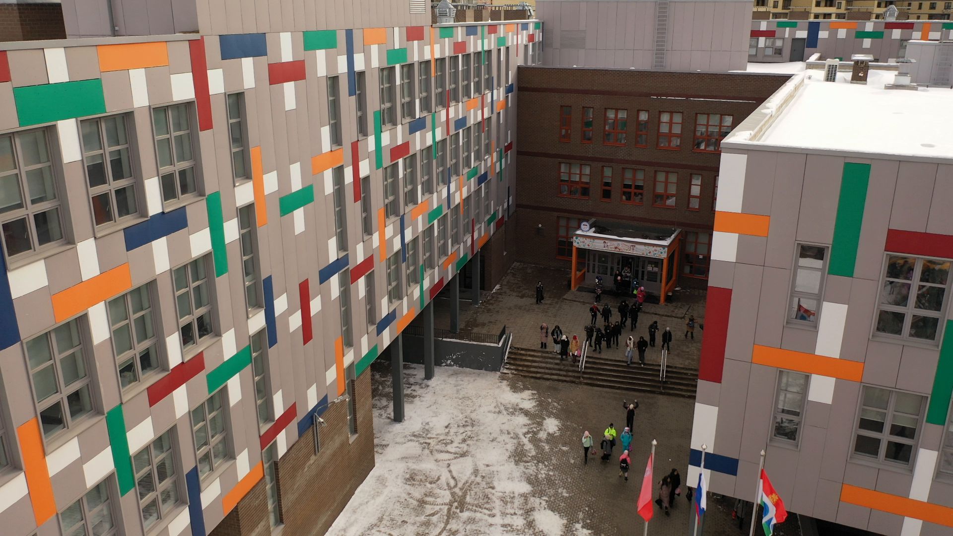 видео с коптера, мытищи, гимназия,