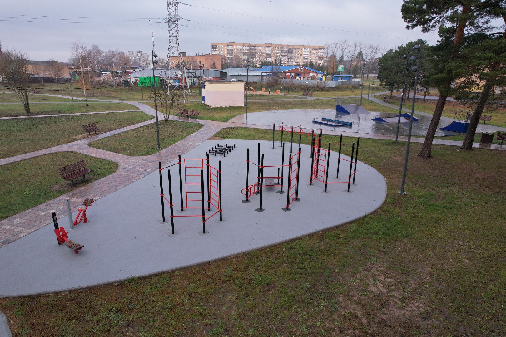 видео с коптера, парк, озеры,