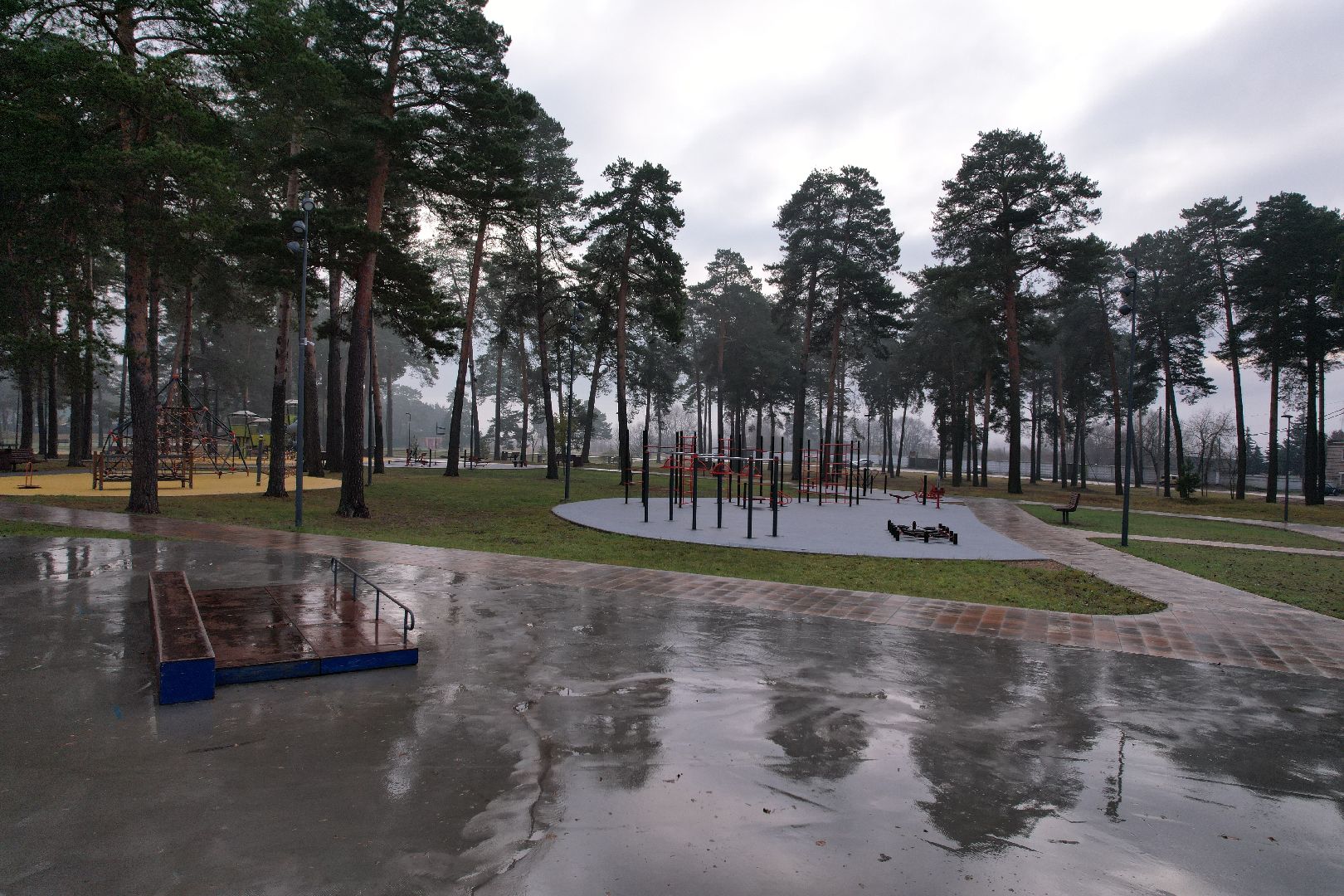 видео с коптера, парк, озеры,