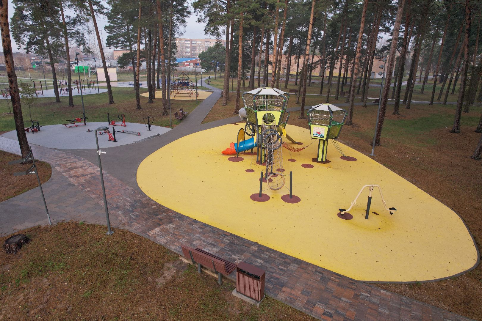 видео с коптера, парк, озеры,