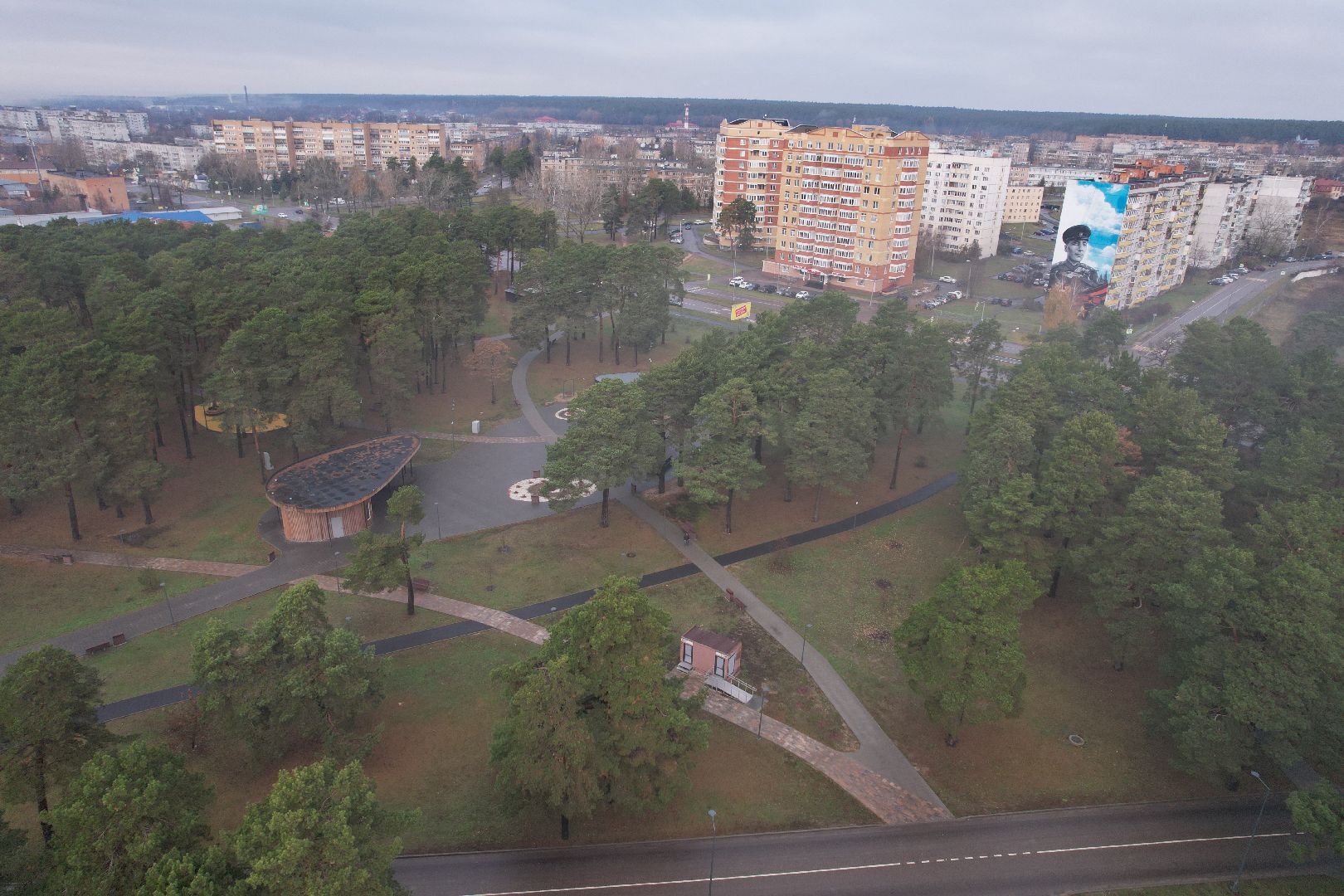 видео с коптера, парк, озеры,