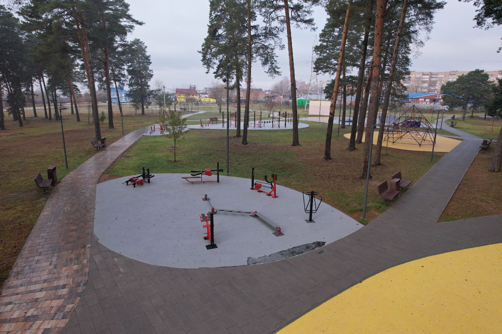 видео с коптера, парк, озеры,