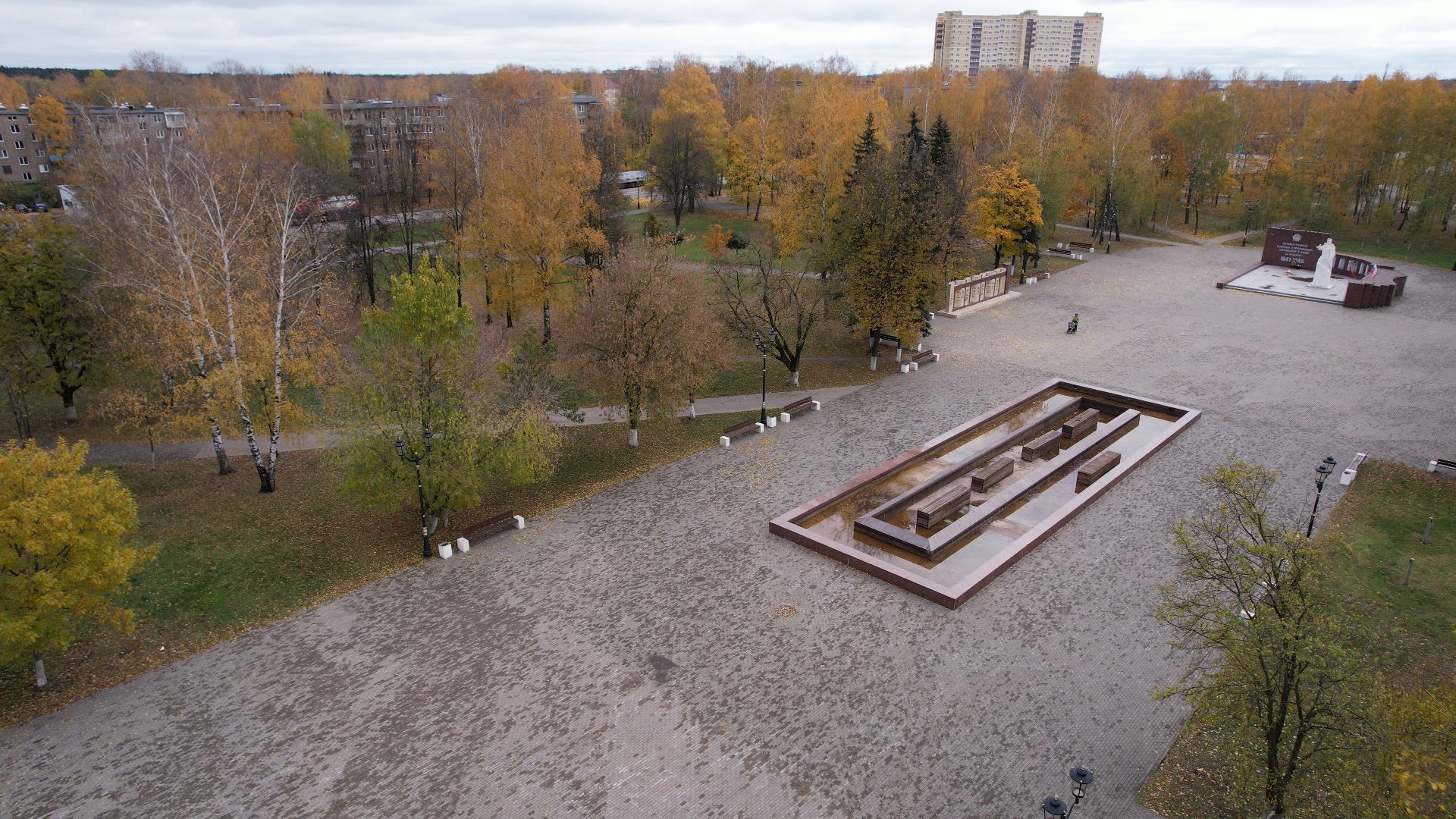 видео с коптера, сквер, старая купавна,