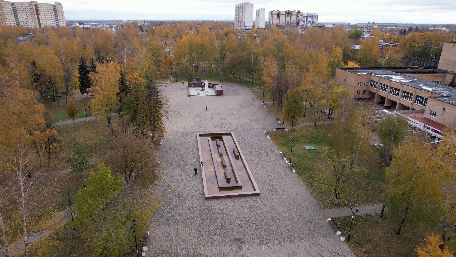 видео с коптера, сквер, старая купавна,