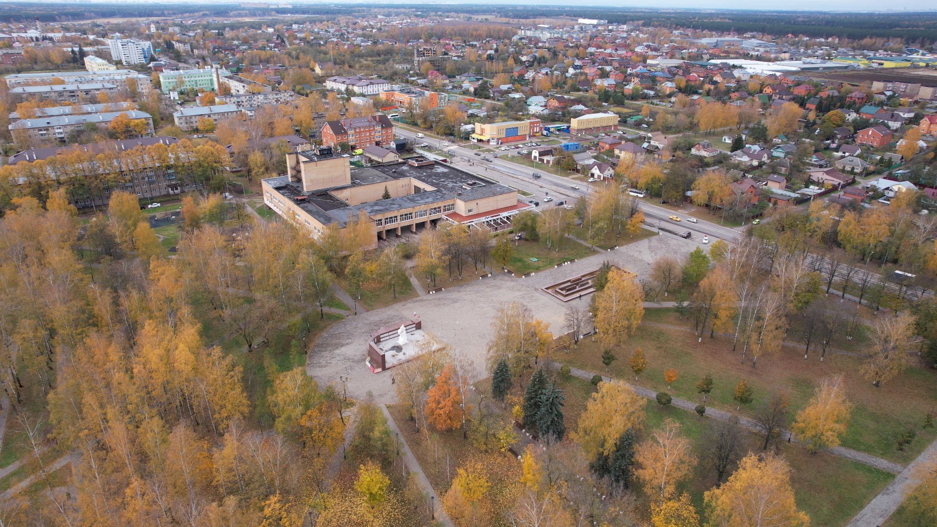 видео с коптера, сквер, старая купавна,