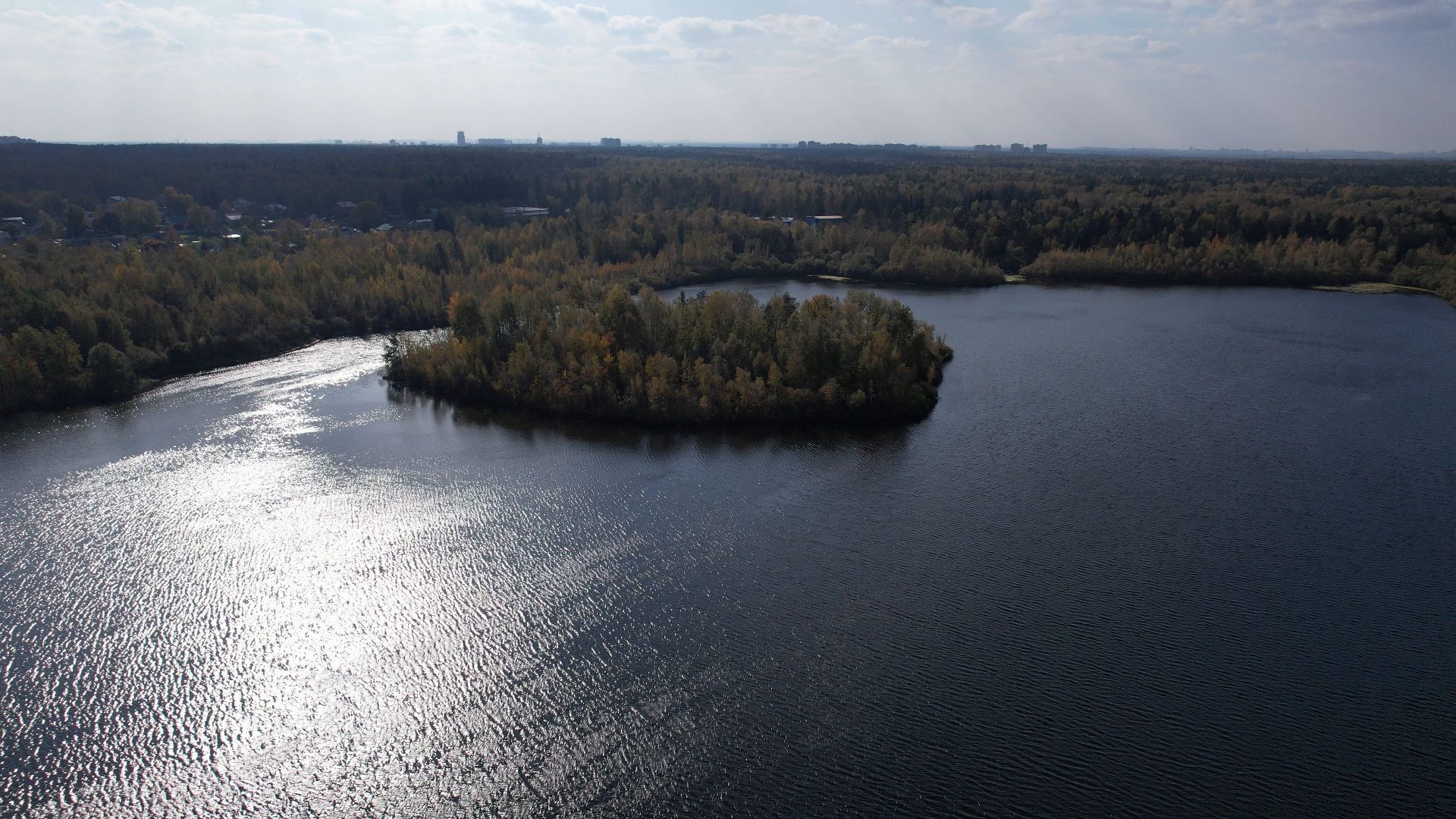 Фрязино, видео с коптера, озеро, пляж,