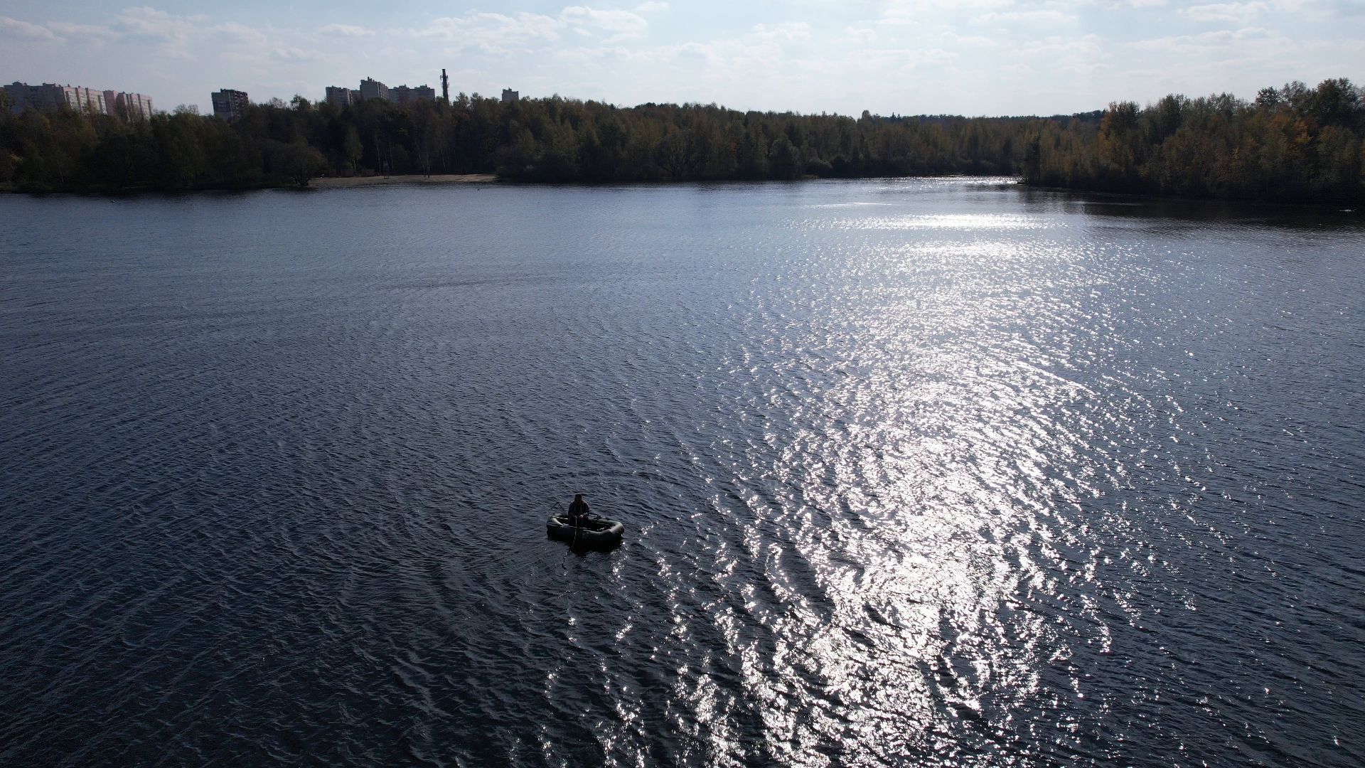 Фрязино, видео с коптера, озеро, пляж,