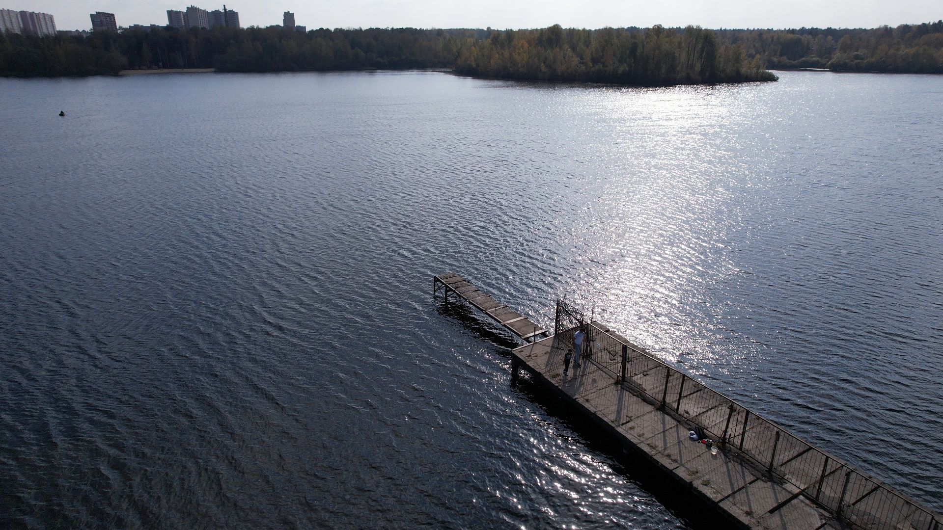 Фрязино, видео с коптера, озеро, пляж,