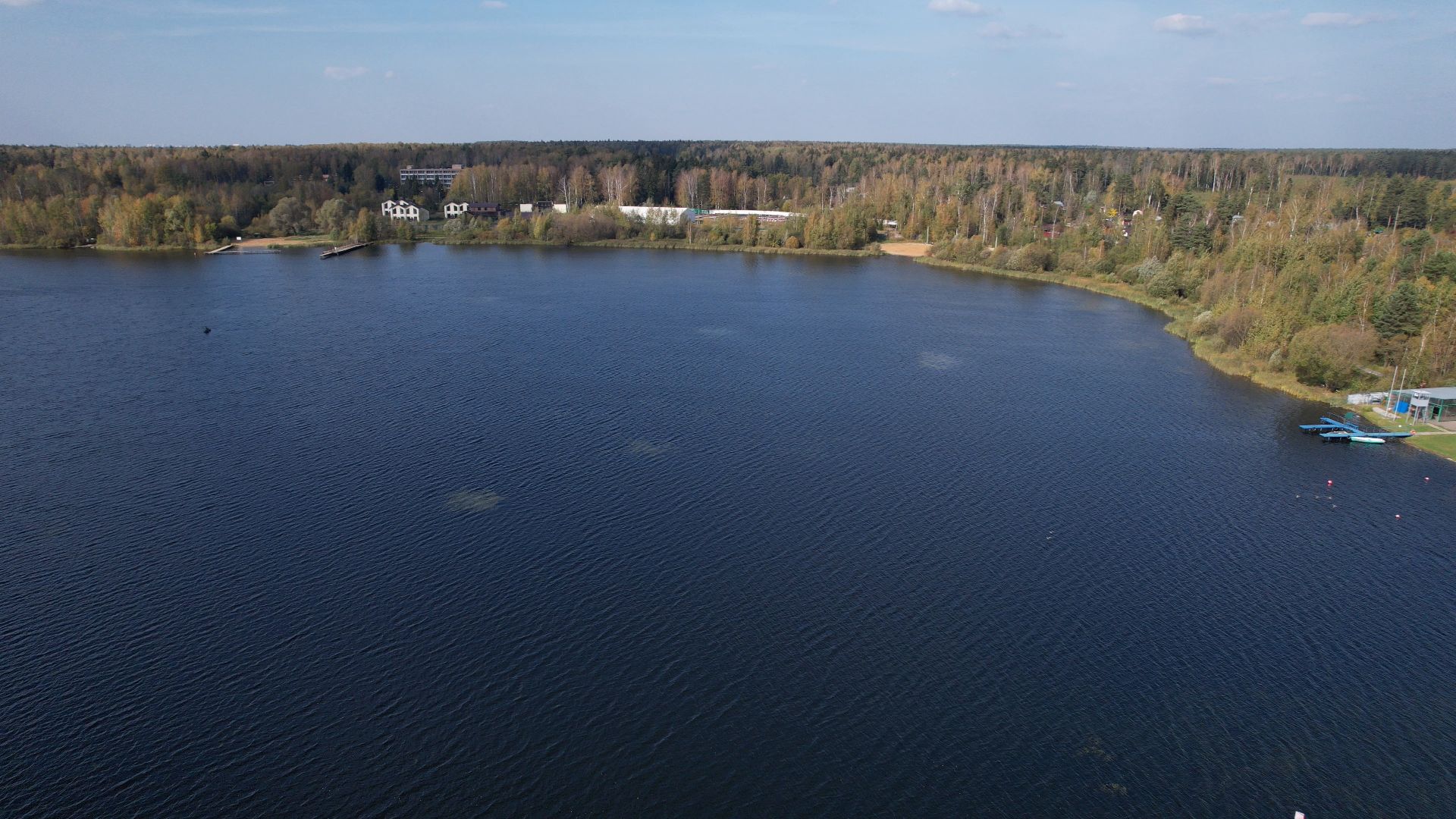 Фрязино, видео с коптера, озеро, пляж,