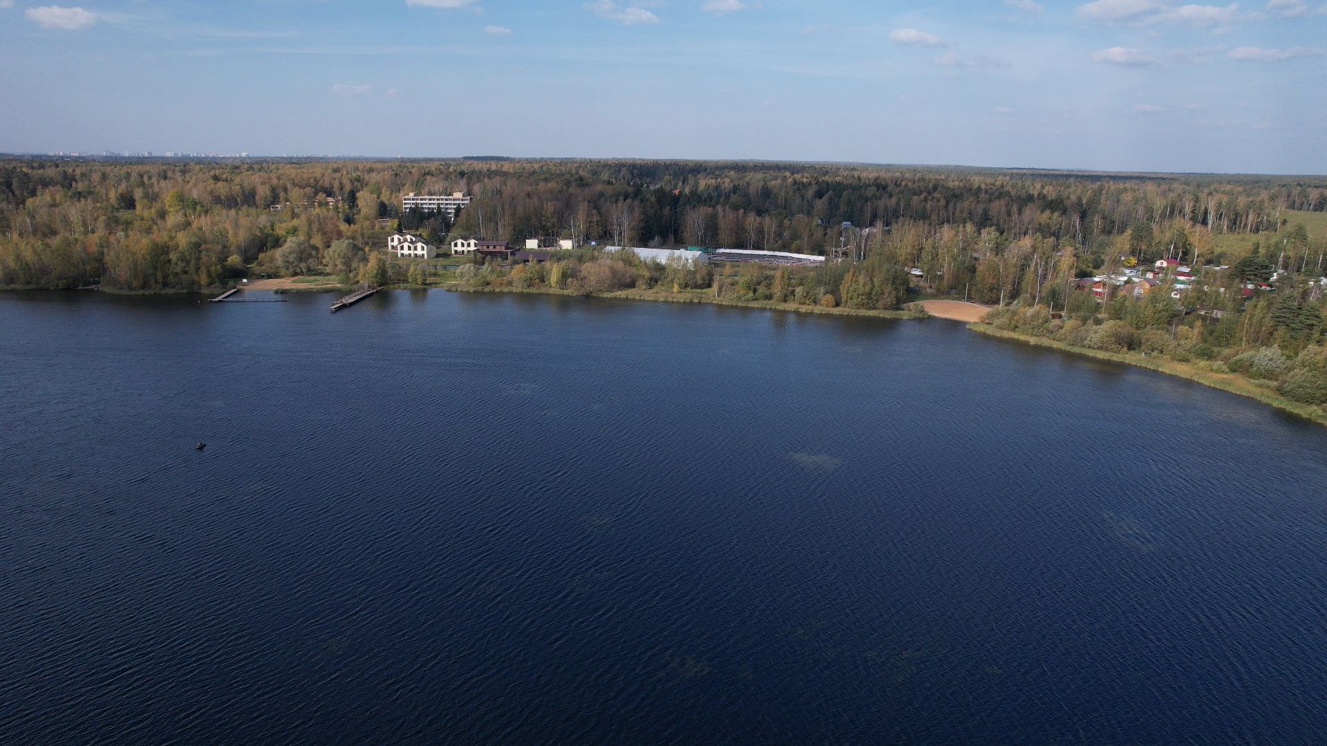 Фрязино, видео с коптера, озеро, пляж,