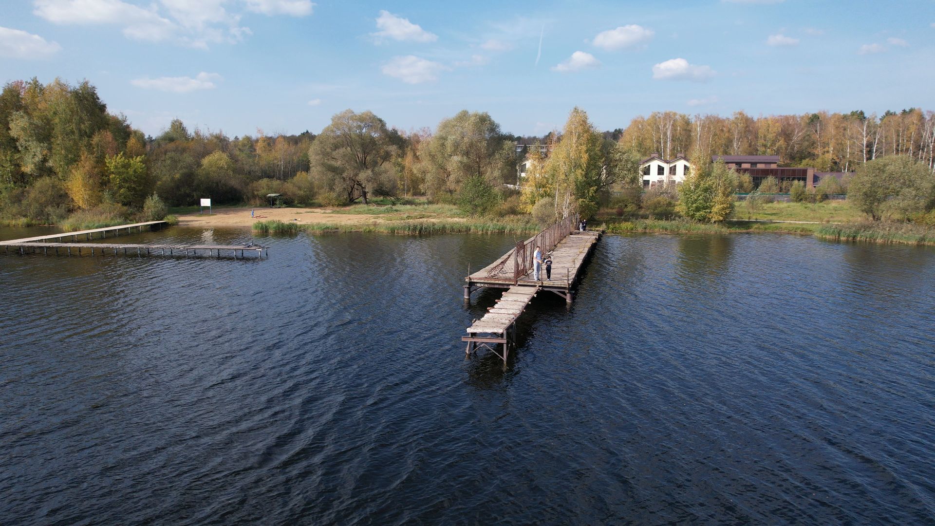 Фрязино, видео с коптера, озеро, пляж,