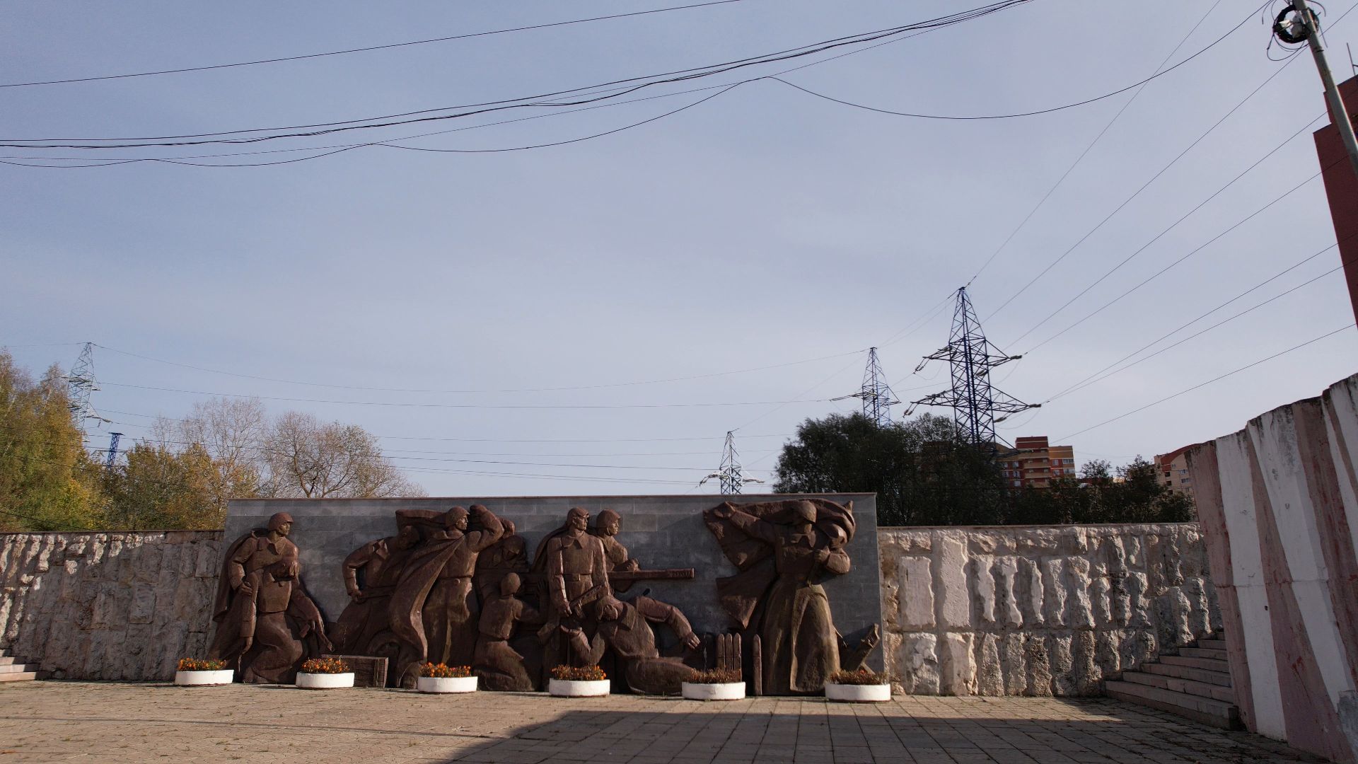 видео с коптера, Лобня, вов, памятник,