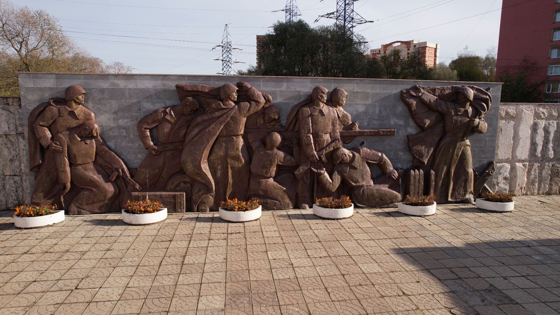 видео с коптера, Лобня, вов, памятник,