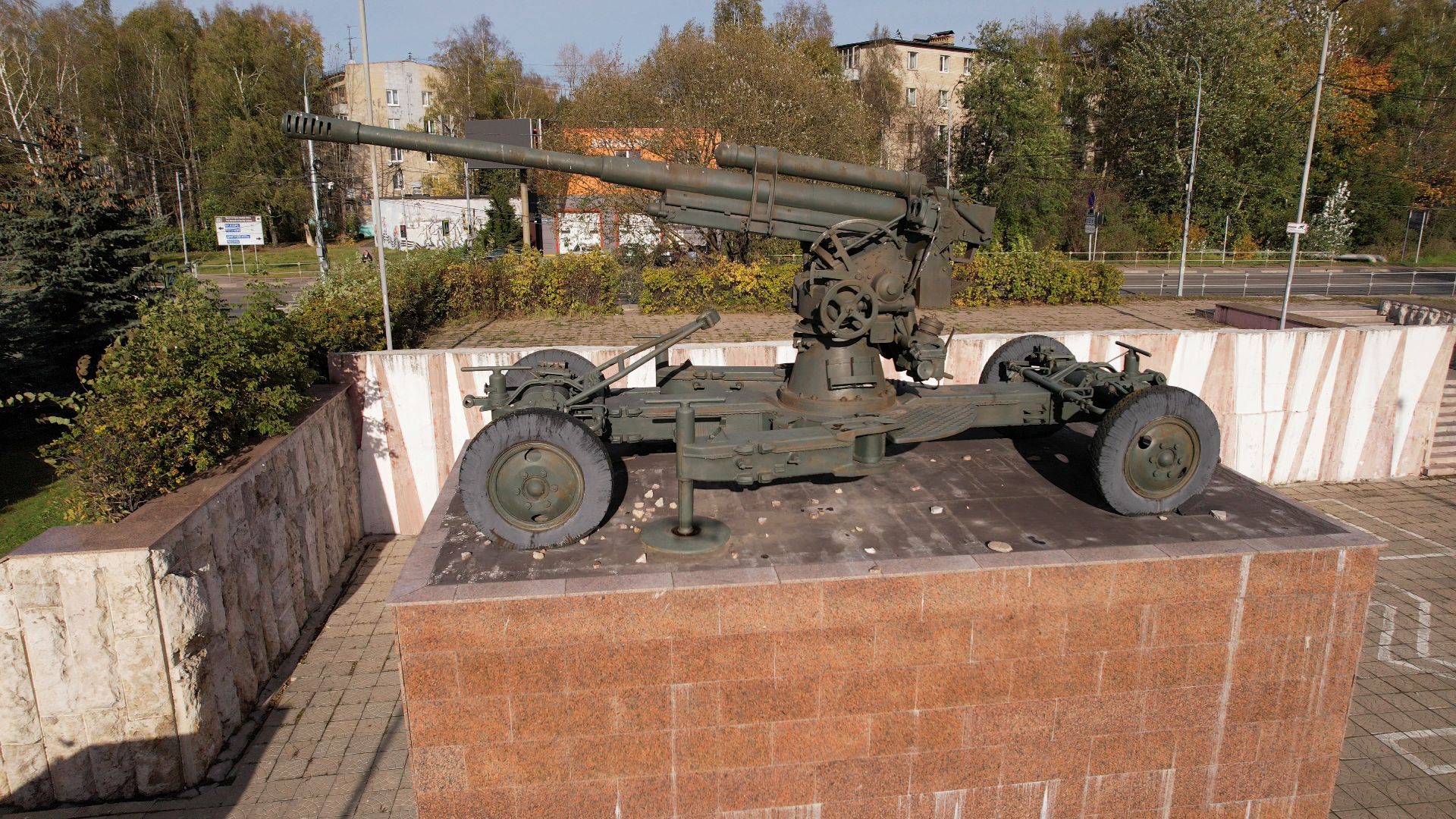 видео с коптера, Лобня, вов, памятник,