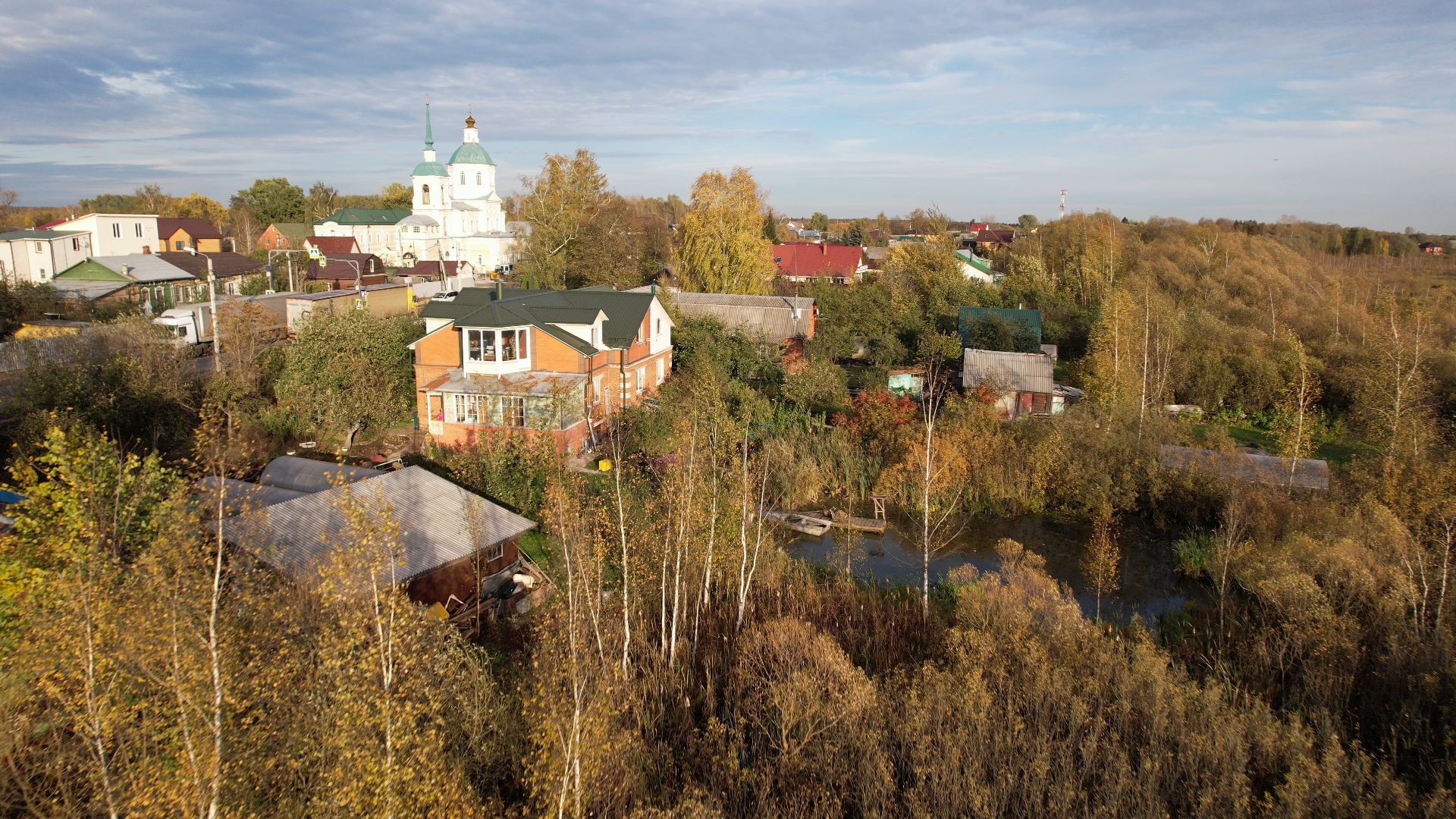 Лобня, Киово, видео с коптера, благоустройство, парк,