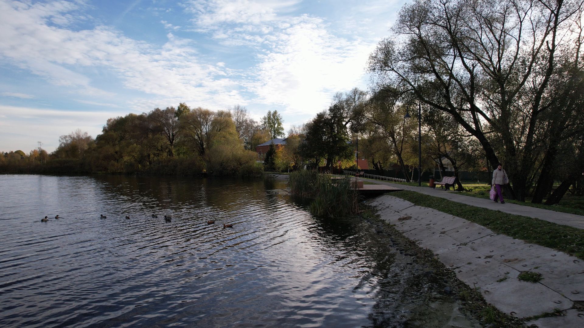 Лобня, Киово, видео с коптера, благоустройство, парк,