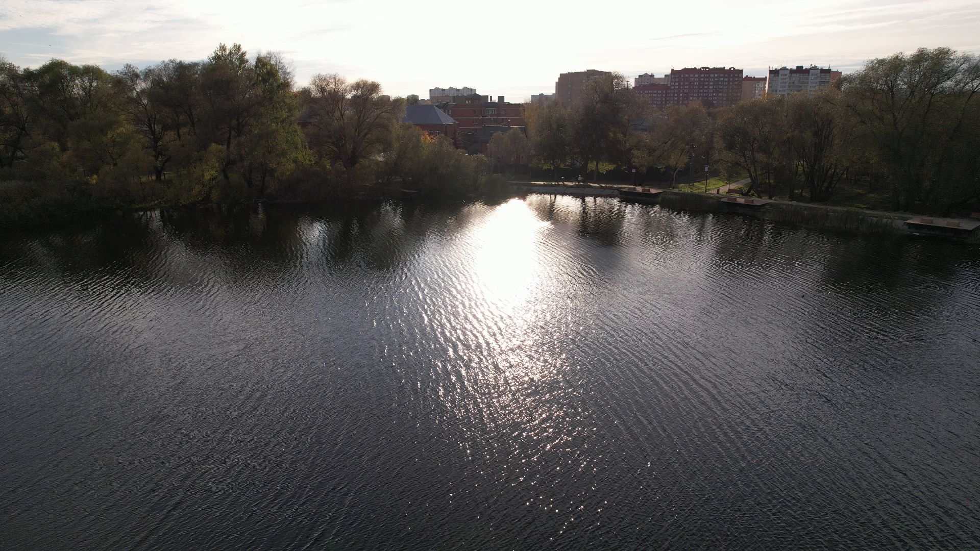 Лобня, Киово, видео с коптера, благоустройство, парк,