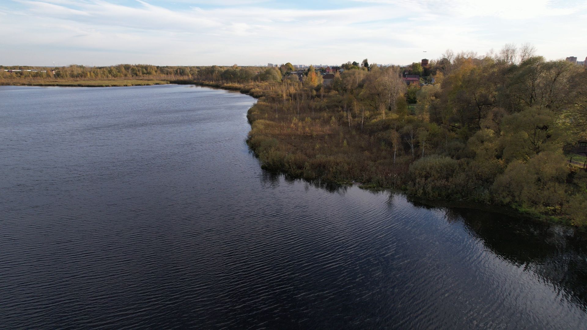 Лобня, Киово, видео с коптера, благоустройство, парк,
