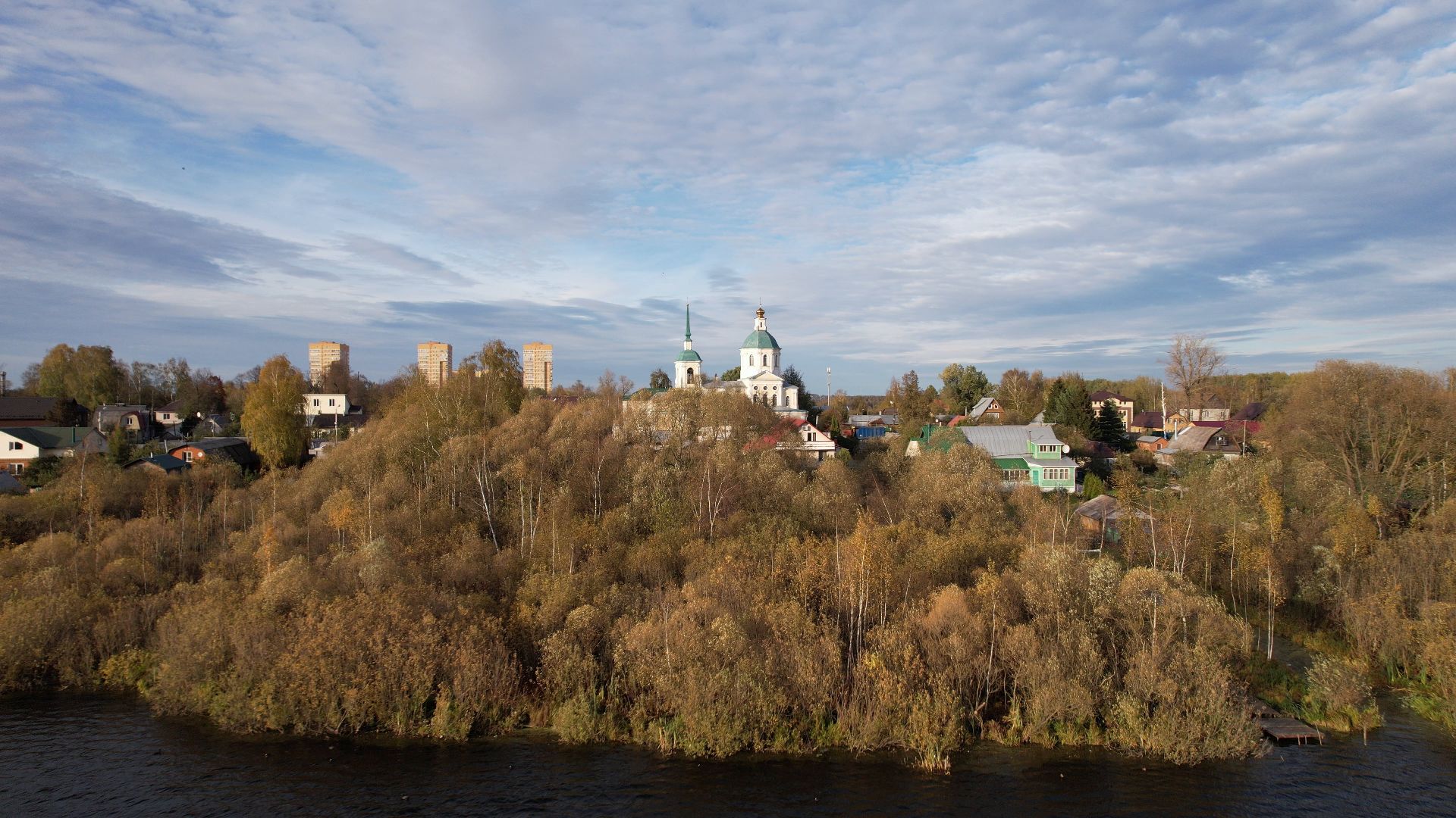 Лобня, Киово, видео с коптера, благоустройство, парк,