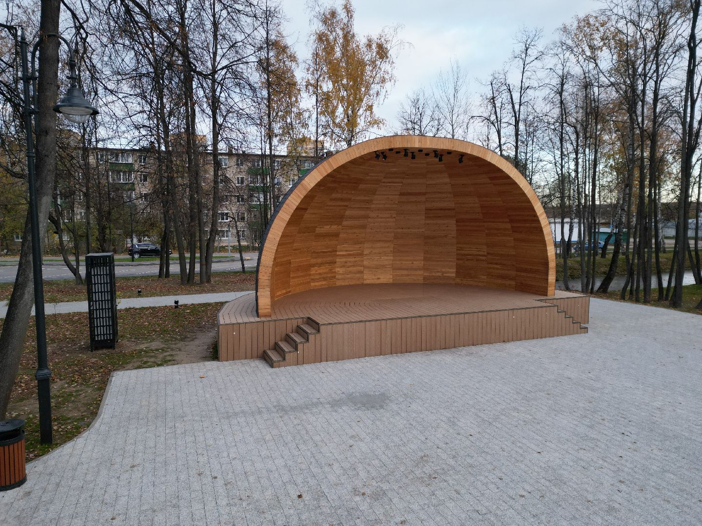 видео с коптера, Лобня, парк, благоустройство,