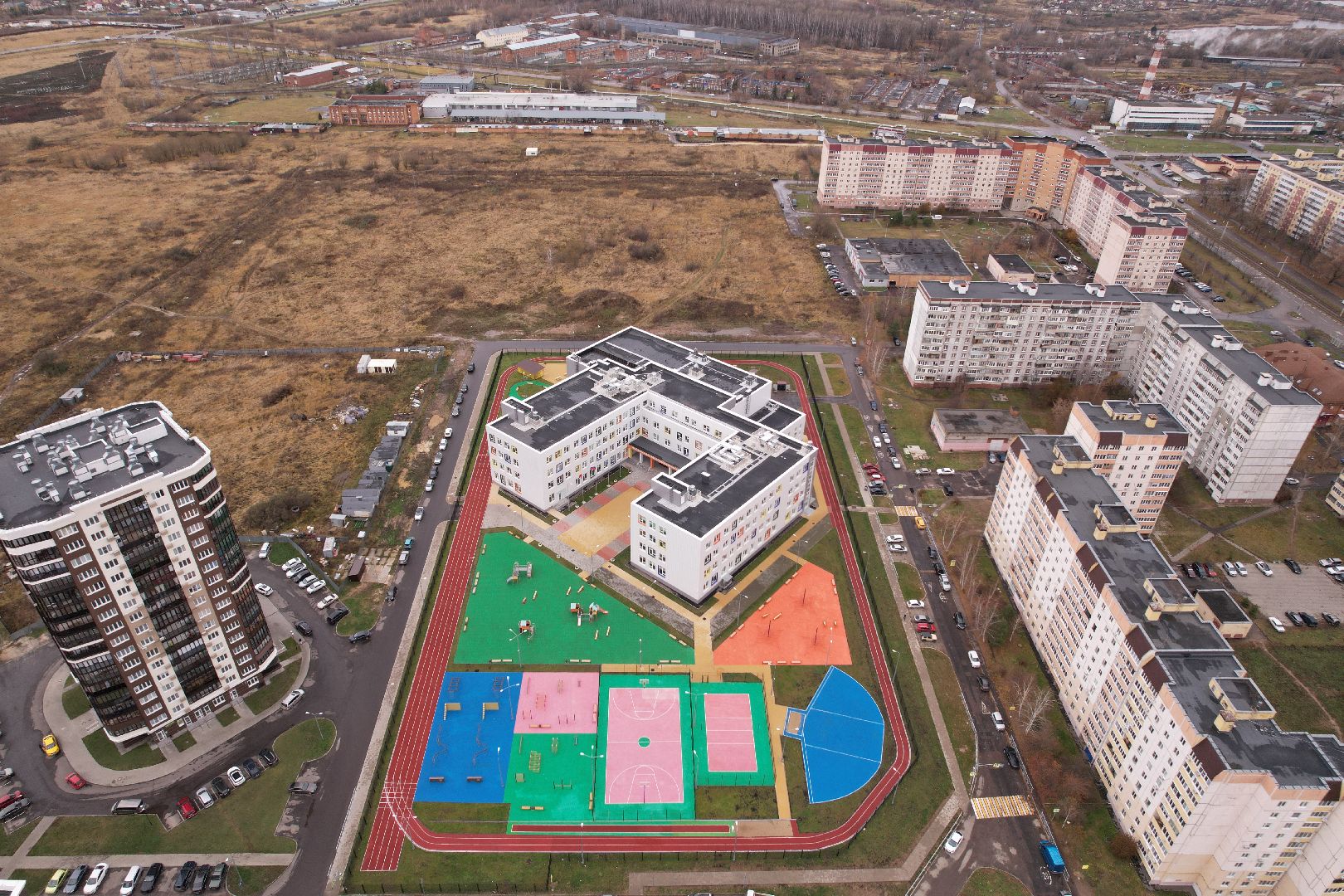 видео с коптера, школа, коломна,