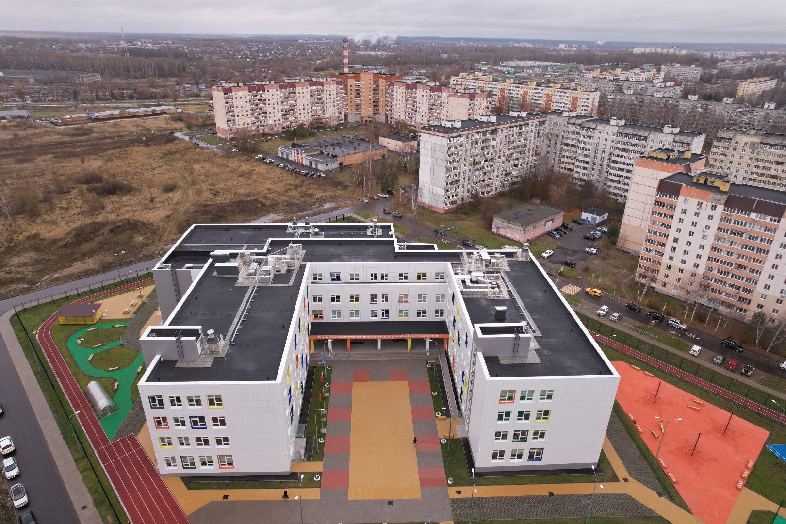 видео с коптера, школа, коломна,