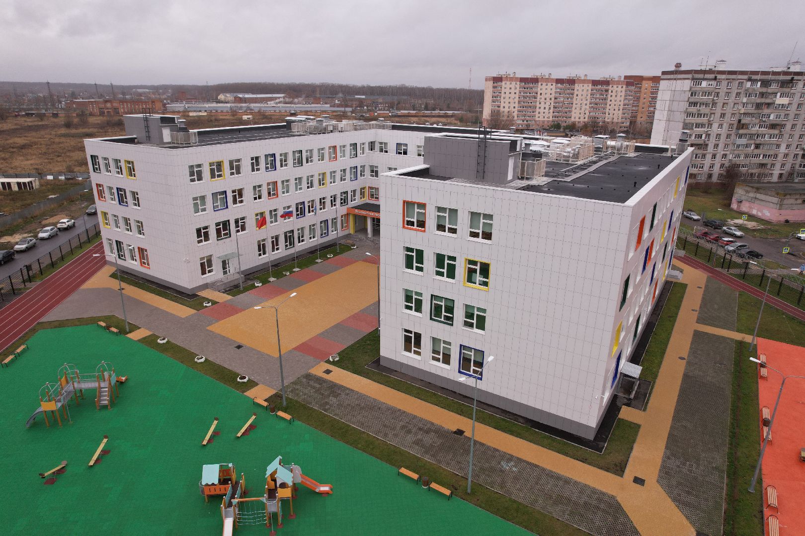 видео с коптера, школа, коломна,