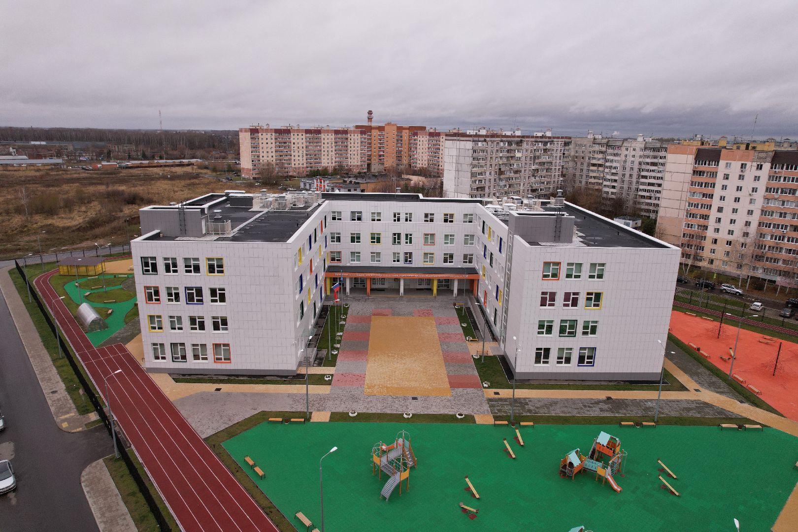 видео с коптера, школа, коломна,