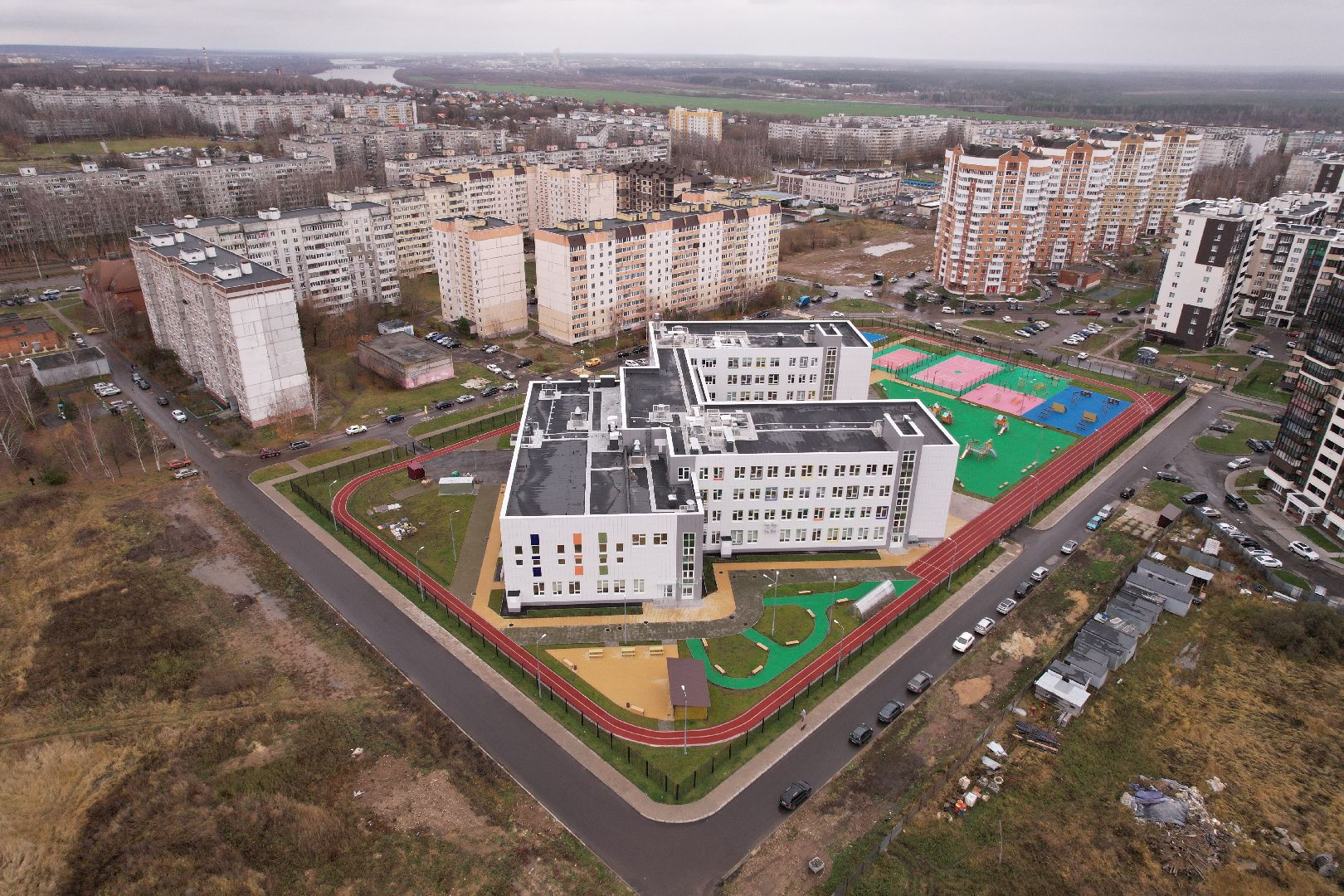 видео с коптера, школа, коломна,